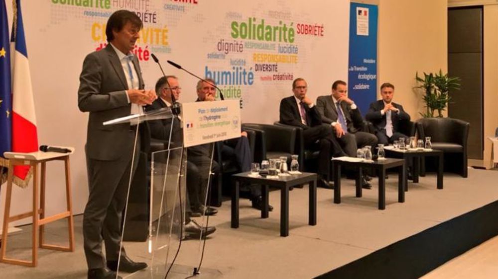 Nicolas Hulot annonce le vendredi 1er juin 2018 un plan portant sur l’hydrogène. © Twitter ministère de la Transition énergétique et solidaire.